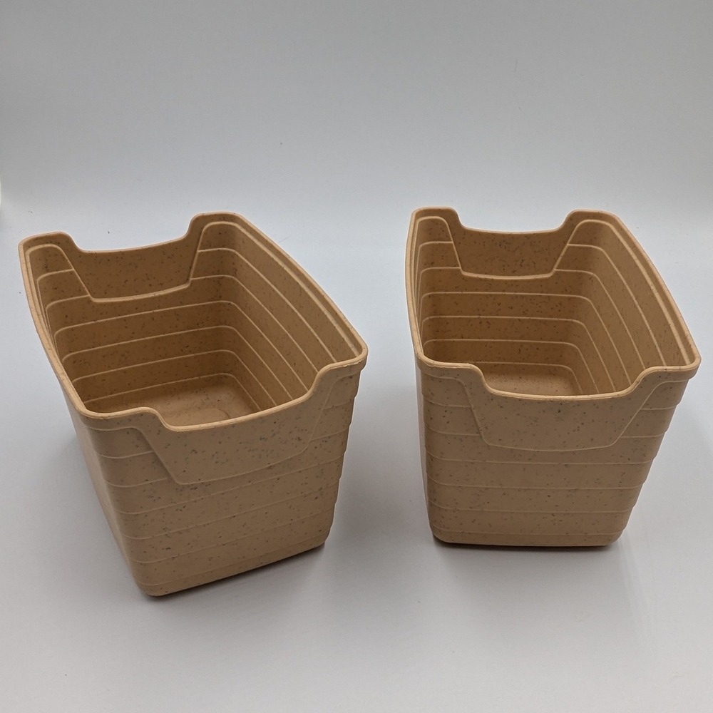 Step 2 Play Kitchen Tan Plastic Bin Basket Replacement Parts Set of 2